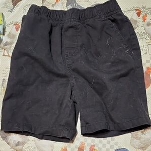 Black Elastic Waist Shorts